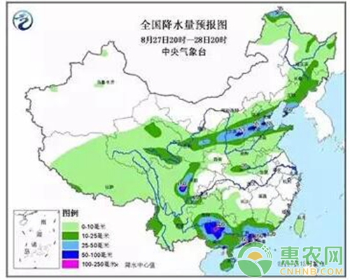 全国降水量预报图