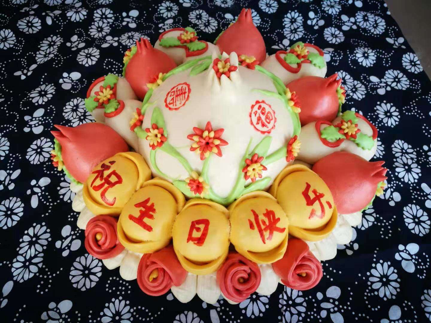 胶州寿桃蛋糕馒头～蛋糕新宠～纯果蔬纯手工制作